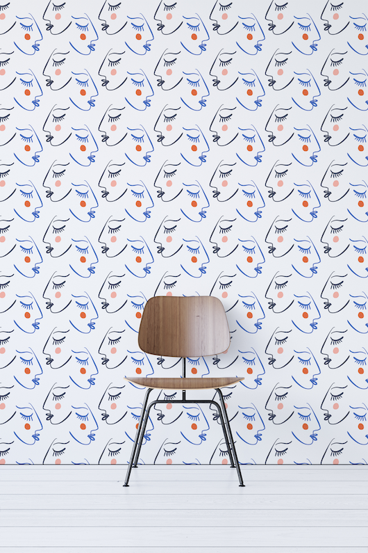 Abstract Faces Removable Wallpaper