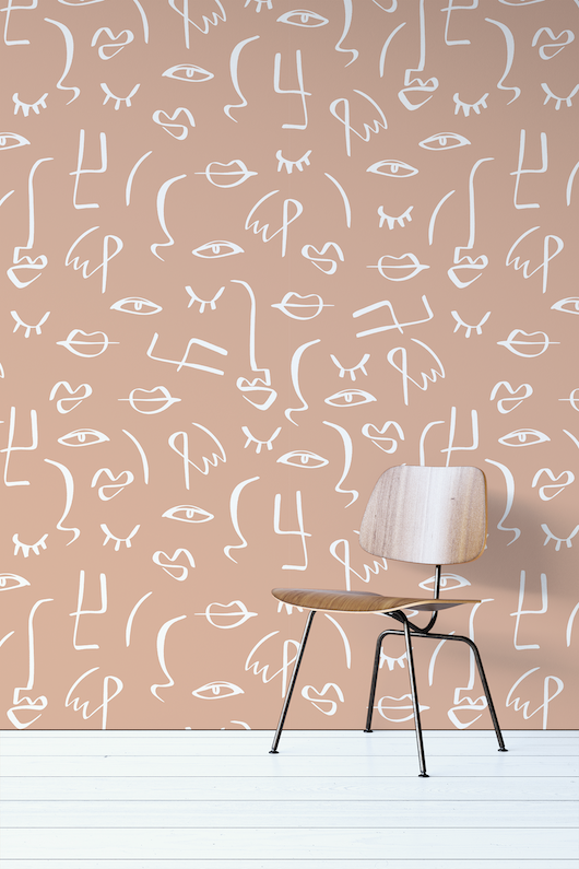 Abstract Faces Wallpaper Mural