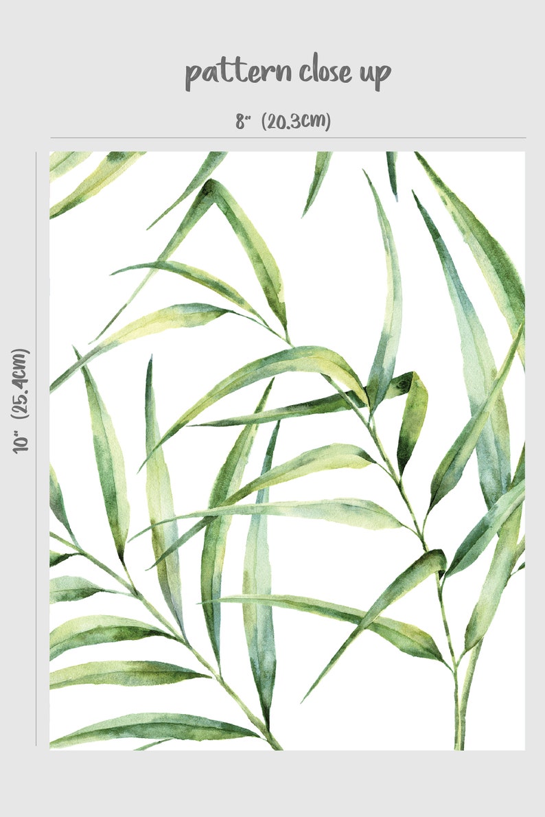 Green Palm Leaves Removable Wallpaper