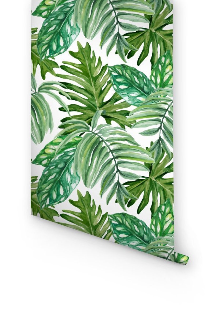 Nordic Tropical Green Leaves Wall Art Mural Removable PVC Wall