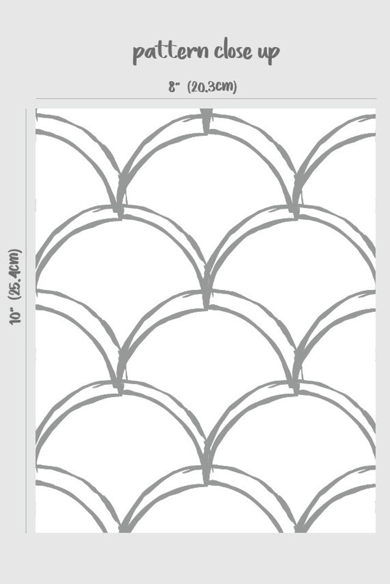 Grey Double Scallop Pattern Wallpaper