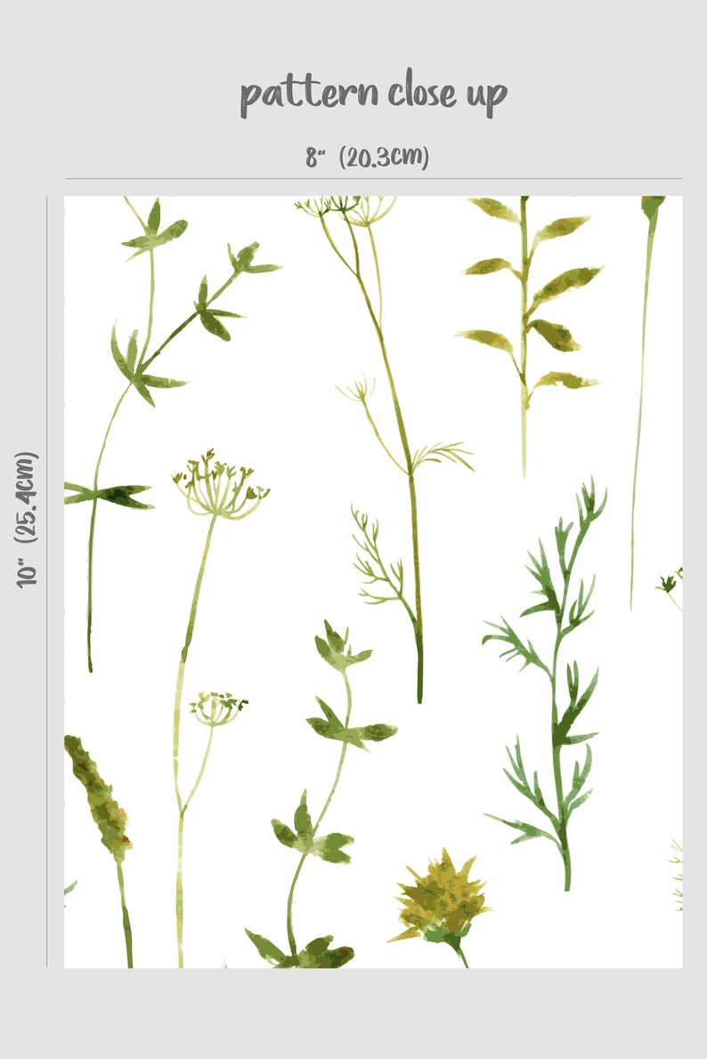 Green Botanical Removable Wallpaper