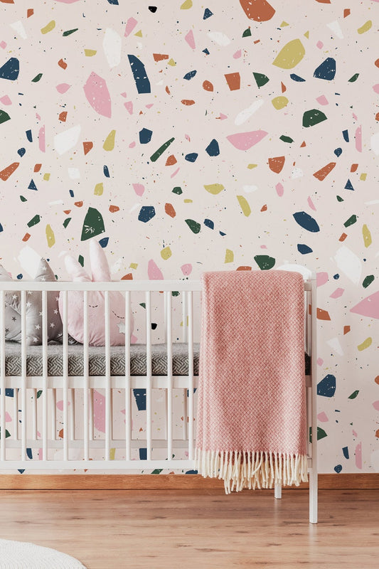 Pink Terrazzo Peel And Stick Wallpaper