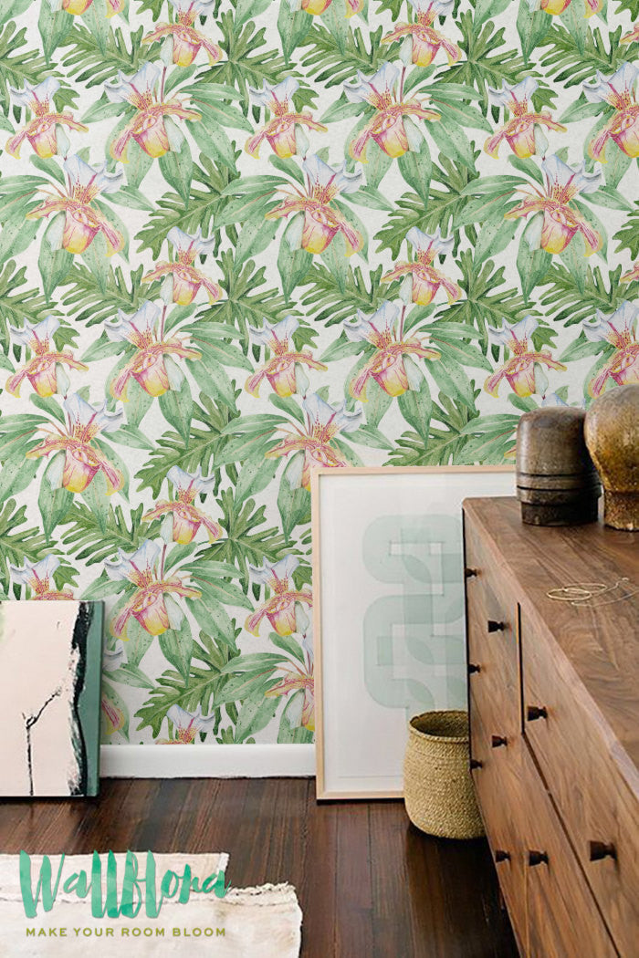 Tropical Removable Wallpaper For Dining Room