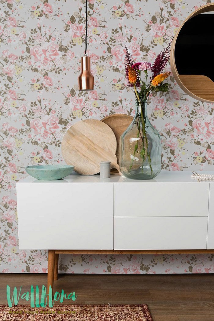 Roses Peel And Stick Wallpaper For Bathroom